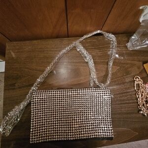 Glamorous Silver Crystal Clutch